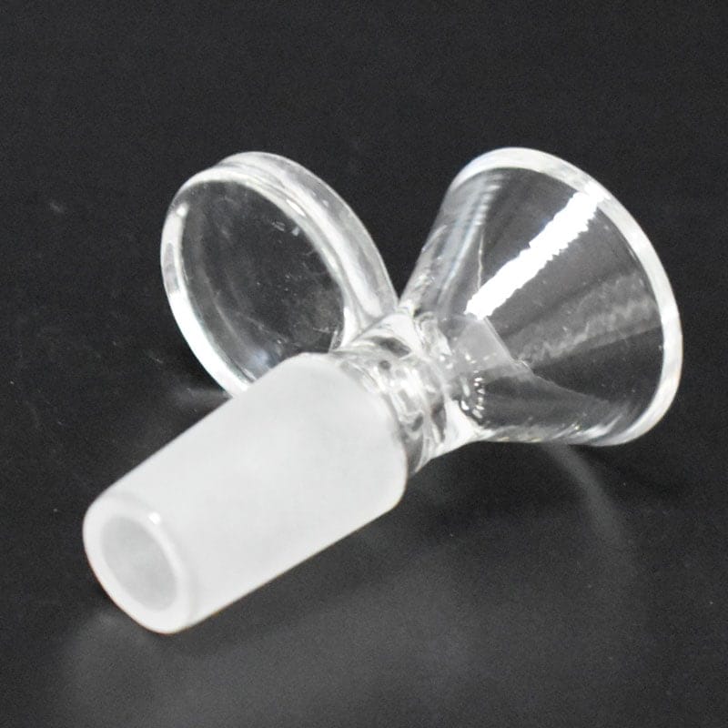 GB03 14mm Male Thick Glass Bong Slides Bowl With Handle Funnel Male Hourglass Smoking