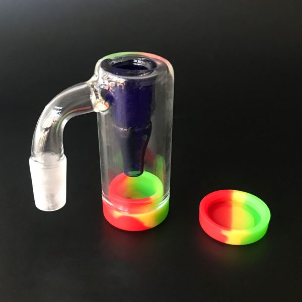 14mm Male Glass Ash Catcher with Silicone Container