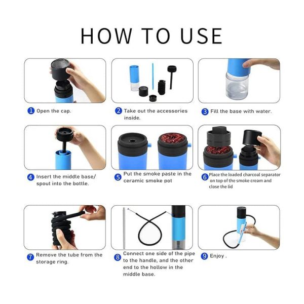 Portable Whip Hookah Set For Car Outdoors Travleling (5) Portable Whip Hookah Set For Car Outdoors Travleling (5)