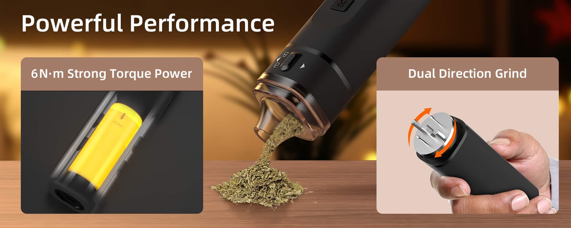JCVAP VYRO Electric Herb Grinder bannber